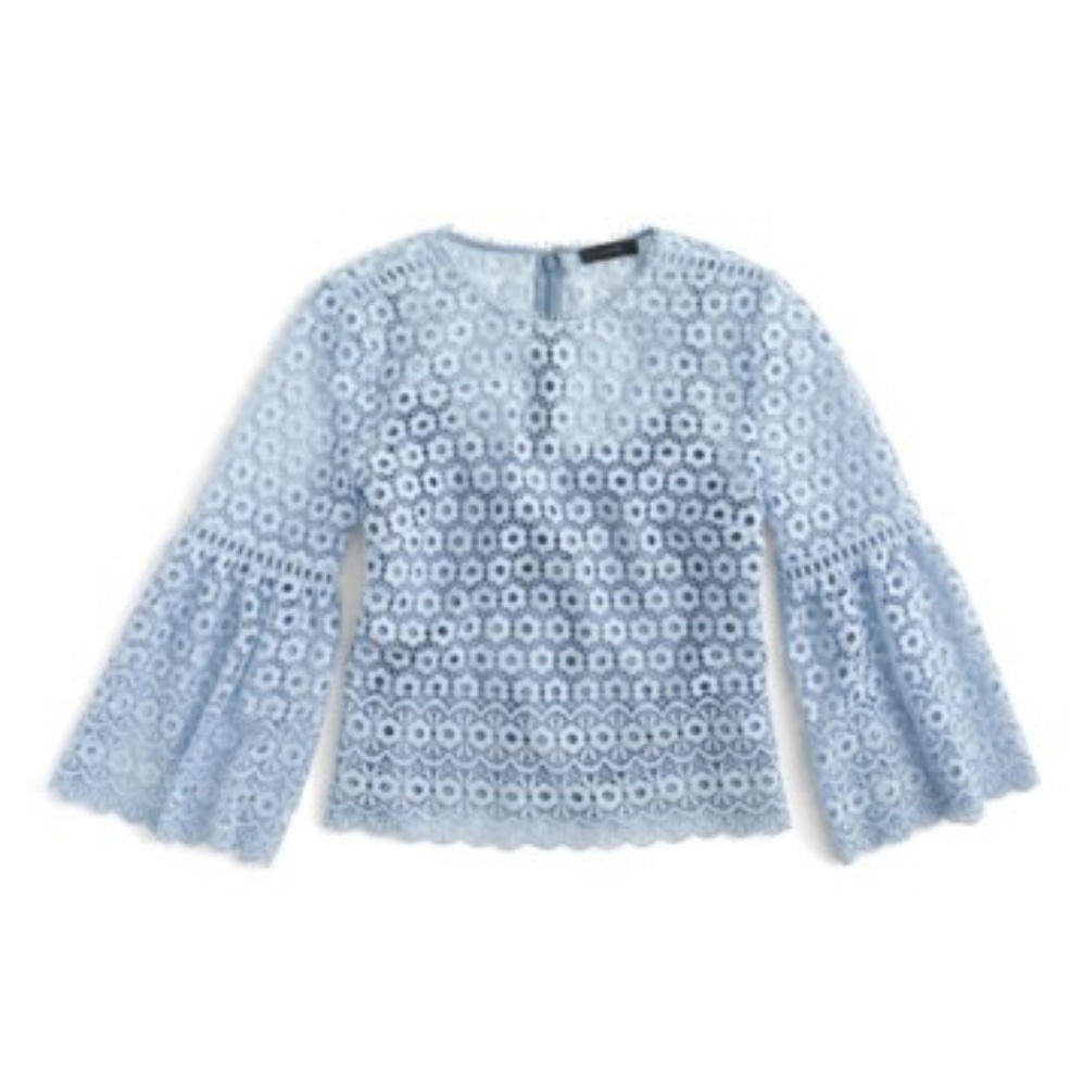 J. Crew Bell Sleeve Daisy Lace Top